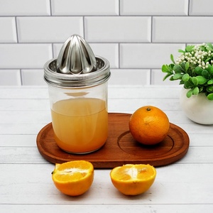 Presse-agrumes écologique en acier inoxydable de 86mm avec couvercle à large ouverture <span class=keywords><strong>pour</strong></span> bocal Mason Presse-agrumes manuel <span class=keywords><strong>pour</strong></span> oranges et citrons - Product Image 2
