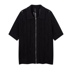 BINBEIER Fornitore di Tendenza: Maglione in Maglia a Uncinetto con Cerniera, Polo a Maniche Corte per Uomo e Donna, <span class=keywords><strong>Abbigliamento</strong></span> Giovanile - Product Image 4