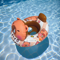Gilet de sauvetage pour enfants en forme d'animal capybara gonflable en PVC écologique, accoudoir portable, tête épaisse, bateau, piscine pour bébé