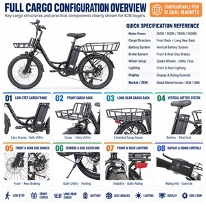 Vélos cargo électriques de la série Dealer, vélos utilitaires urbains avec batterie amovible 36V et freins hydrauliques pour la vente au détail - Product Image 2