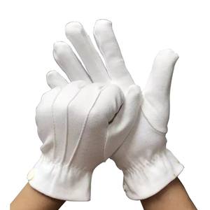 Sarung tangan seremonial putih, dengan gesper belakang tiga garis untuk perintah kinerja bendera, keamanan pengemudi dan penggunaan upacara - Product Image 2
