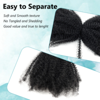 Lot de Cheveux Synthétiques et Humains Afro Kinky 4C en Gros, Extensions de Cheveux Doux de 20 Pouces, 50g, Approvisionnement Direct Usine