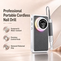 Perceuse à ongles portable sans fil 40000 tr/min, polisseuse à ongles USB avec coque en cuir, accessoires professionnels pour ongles en gel