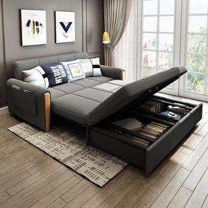 Katlanır koltuk yatak çift amaçlı çok fonksiyonlu katı ahşap tek ve çift saklanabilir oturma odası toptan çift amaçlı yatak - Product Image 1