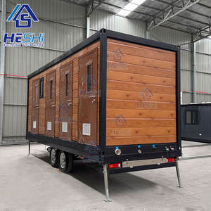 Remolque barato contenedor prefabricado casa pequeña en rueda de acero ligero prefabricado portátil hogar Casas prefabricadas - Product Image 3