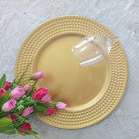 Partie Concave spot gold mariage plaques de chargeur en plastique