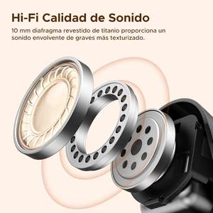 Audífonos Inalámbricos Intrauditivos con 32 Horas de Batería, Controlador de 10 mm, Sonido de Alta Fidelidad, Reducción de Ruido con IA, Llamadas, Compatibilidad con Aplicaciones, Función de Localización - Product Image 2