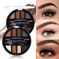 Palette de poudre à sourcils multifonction personnalisée, palette de fards à paupières 2 en 1, 3 en 1, kit de maquillage pour les yeux et les sourcils avec crayon à sourcils, pinceaux, fard à paupières mat