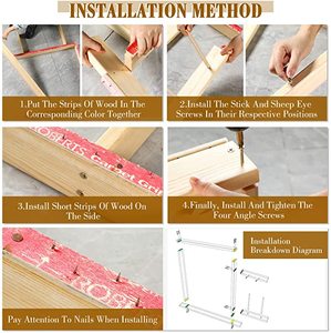 Cadre <span class=keywords><strong>à</strong></span> tufter en <span class=keywords><strong>bois</strong></span>, grand cadre pour la fabrication de tapis et de tapisseries, compatible avec le pistolet de découpe de tapis électrique - Product Image 3