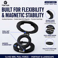 Soporte Magnético de Doble Cara para Teléfono, Soporte Plegable para Escritorio, Montaje en Superficie Metálica, OEM, ODM, Logotipo Personalizado, Fabricante Mayorista