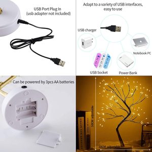 Guirlande lumineuse LED USB à piles pour arbre, 108 LED, pour décoration intérieure, mariage, fête, cadeau, Noël, mini guirlande scintillante de table, lumière féerique - Product Image 4