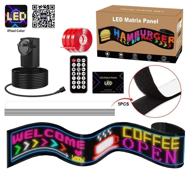LED Eyes Devil Eyes Light for Cars, Ojos Led Rara Carro Programmable Flexible LED Panel, APP Control Led Sign for Cars