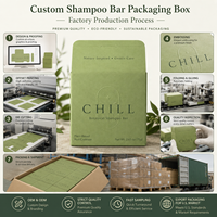Pochettes personnalisées écologiques biodégradables robustes pour savon et shampoing en papier couché avec paillettes, estampage à chaud et gaufrage, logo personnalisé
