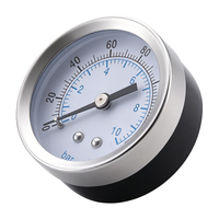 Back Connection Pressure Gauge Brass Thread Glass Window for Air Compressor Water Pump Water Pipeline Pressure Measurement