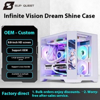 Dreamer Mid-Tower MicroATX Desktop Water-Cooled Atx Computer case with Panoramic Glass Side Panel Metal Construction in Stock