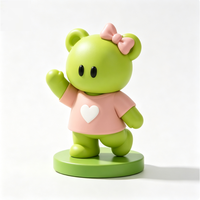Figurine de bureau personnalisable en PVC, Ours vert adorable avec ballon de football, série Blind Box, 5 cm, jouet décoratif unisexe, cadeau pour les 14 ans et plus