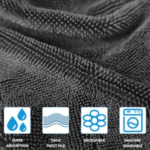Serviette de séchage de voiture à boucles torsadées double face super absorbante 1400 GSM, sans rayures, très absorbante - Product Image 2