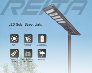 Lampadaire solaire DC AC 500W pour autoroute et route, indice de protection IP67, angle de faisceau réglable 120°, batterie au lithium 12V/36AH, garantie <span class=keywords><strong>REITA</strong></span> 3 ans - Product Image 4