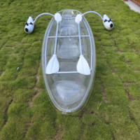 Canoë-kayak transparent pour 2 personnes, kayak de plage, kayak transparent avec sac d'air d'équilibrage latéral de luxe