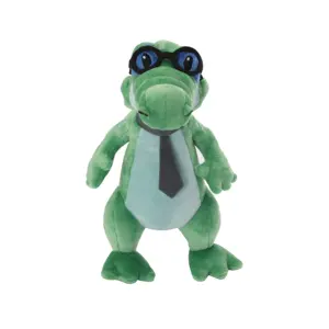 绿色酷鳄鱼眼镜毛绒鳄鱼玩具毛绒动物玩具