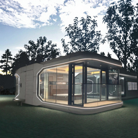 Cabane modulaire préfabriquée en acier de luxe, moderne et écologique, avec forme personnalisée pour utilisation en hôtel en plein air