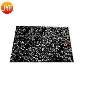 CL019-paneles de pared negro pulido, lámina Ss, superficie de Color, ondulación de agua, hoja decorativa de acero inoxidable