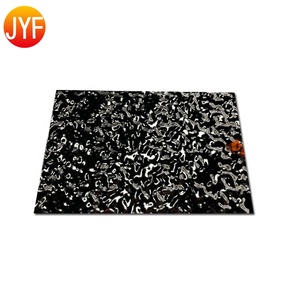Paneles de Pared Negros Pulidos EL019, Lámina de Acero Inoxidable con Superficie de Color, Lámina Decorativa de Acero Inoxidable con Efecto de Ondas de Agua - Product Image 1