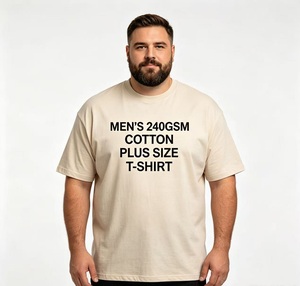Camiseta de Hombre de Talla Grande, 230 g/m², 100 % Algodón, Camiseta Extra Grande, Bordado de Logotipo Personalizado, Fábrica de Ropa para Personas Altas y de Talla Grande - Product Image 3