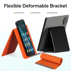 Flexible Silicone <b>Foldable</b> Storage Holder for Phone Tablet Laptop <b>Desk</b> Accessories Home Office Bendable Portable Desktop Mount - Product Image 2
