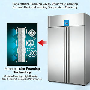 Tủ lạnh thương mại đứng bằng thép không gỉ 1/2/3 cửa 600l/1220l/2100l, cửa đứng bằng thép không gỉ, tủ đông sâu dùng cho tiệm bánh - Product Image 5