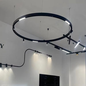 PNY Rail de rail magnétique incurvé Montage en surface pour plafond mural et suspension Câblage suspendu pour système d'éclairage sur rail magnétique DC48V - Product Image 1