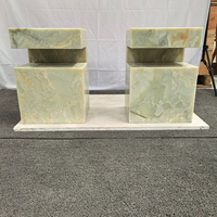 Nouvelle table d'appoint rectangulaire en marbre onyx vert pour la décoration intérieure