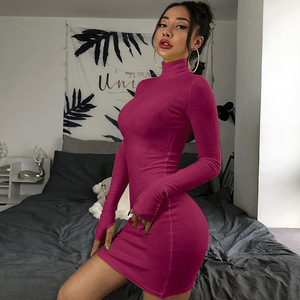 Nouveau Style Stand Col Court Club robes Femmes Sexy À Manches Longues Serré Partie <span class=keywords><strong>Moulante</strong></span> Mini <span class=keywords><strong>Robe</strong></span> - Product Image 3