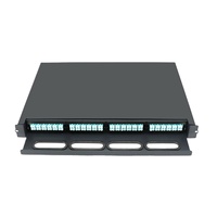 Boîtier de terminaison à fibre optique 12 24 48 96 fibres 1U 2U SC LC, panneau de brassage à fibre optique à distribution fixe et coulissante