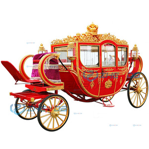 Calèches royales rouges de luxe à quatre roues à vendre / Calèche royale Victoria à chevaux à vendre - Product Image 3