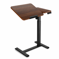 Bureau réglable en hauteur électrique avec moteur unique, en bois d'albizia, inclinable de 0 à 60 degrés, avec options de batterie intégrée