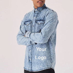 เสื้อยีนส์แบบแห้งเร็วสำหรับผู้ชายเสื้อสตรีทแวร์ระบายอากาศพิมพ์โลโก้ตามสั่ง - Product Image 3