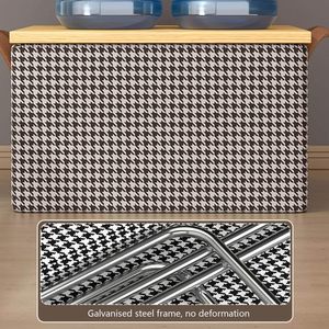 Boîte de rangement rectangulaire multifonctionnelle avec poignée, design classique, tiroir pliable pour chambre à coucher, salon, armoire - Product Image 5