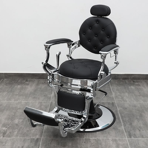 Silla de Barbero Clásica Negra Vintage Belmont en Oferta, con Bomba Hidráulica y Reclinable, en Colores Negro, Verde, Dorado y Rojo, para Salón de Belleza - Product Image 5