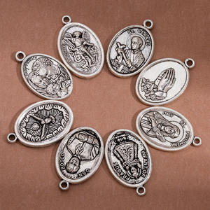 Benutzer definierte katholische billige Geschenke Rosenkranz Religiöses Design Gute Qualität Ovale Form Silber Metall Wunderbare Medaille - Product Image 5