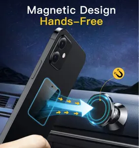 Dudukan Ponsel Magnet, Magnet Super Kuat Braket Magnet Mini Universal Flex Dudukan Telepon Mobil untuk Iphone Huawei