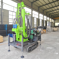 Foreuse hydraulique rotative portable 200M pour puits d'eau, machine de forage de puits profonds avec moteur diesel