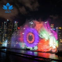 Magnifique Fontaine Multimédia Extérieure avec Spectacle d'Eau, Musique, Laser et Écran de Projection Nocturne Coloré pour Projet de Tourisme Culturel