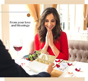 Sobres de Boda 3D con Lentejuelas Doradas de Lujo, Invitación para Despedida de Soltera, Tarjeta de Felicitación Plegable, Regalo de Boda - Product Image 6