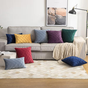 ขายส่งตกแต่งบ้านโซฟาโซฟาลานเบาะกํามะหยี่18*18นิ้วโมเดิร์นสแควร์หลากสีกํามะหยี่หมอนปก - Product Image 2