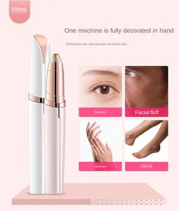 Tondeuse à sourcils rechargeable 2 en 1, épilateur facial pour femmes, rasoir électrique indolore pour le <span class=keywords><strong>visage</strong></span> avec lumière LED, étiquette privée OEM - Product Image 3