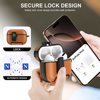 Étui pour écouteurs en similicuir avec fermeture magnétique créative pour AirPods 4/3/2 Pro 3 Étui de protection