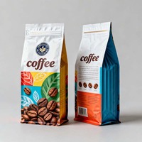 Sachets personnalisés imprimés en plastique alimentaire de 200g, 400g, 500g avec fermeture éclair et soufflet latéral pour l'emballage du café et des sushis