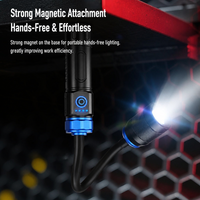 Mehrfach Biegbarer Magnetischer Arbeitsleuchte mit Teleskop-Zoom, LED-Taschenlampe, 3 Lichtmodi, Typ-C-Ladung, Abnehmbares Batteriedesign