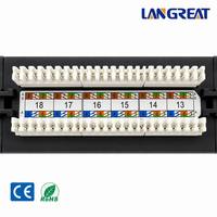 Panel de Conexiones Cat6 UTP de 24 Puertos con Tira de Etiquetas Grande y Cubierta Transparente, Krone 110, Doble IDC, Panel de Rack RJ45 1U Preconectado